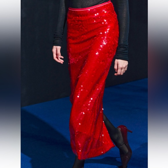 ZARA WOMAN COLLECTION Sequin pencil skirt Size L. NWT - Picture 4 of 10